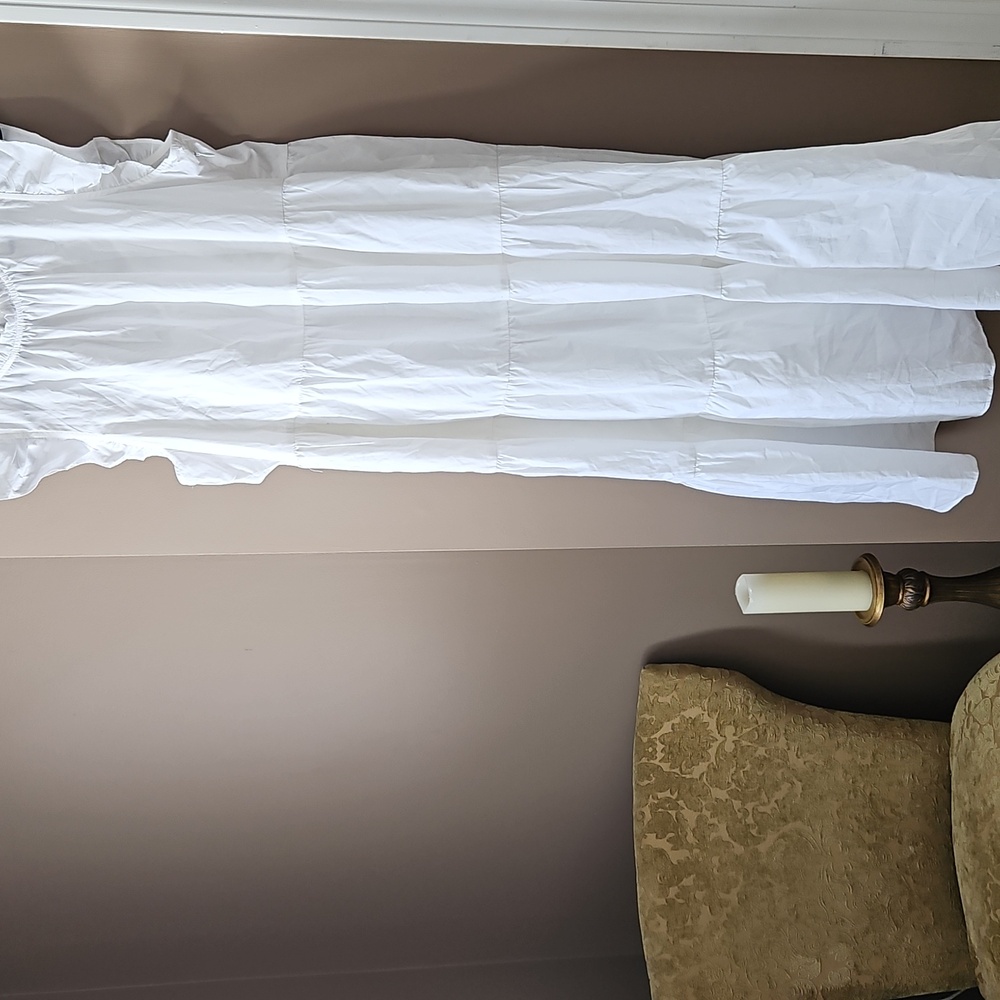 J. Crew White Ruffle Sleeve Dress
